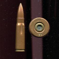 7.62 x 39 AK 47 - Chine  - Inerte de manipulation acier cuivré - marquage : 31 71