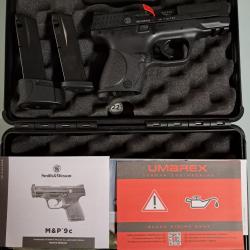 Smith & Wesson M&P 9C UMAREX /2 CHARGEURS  15 Cps + 12 Cps / MUN 50 BAB / EMBOUT GC