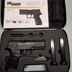 SIG SAUER P320 /2 CHARGEURS  15 Cps + 15 Cps / MUN 50 BAB / EMBOUT GC