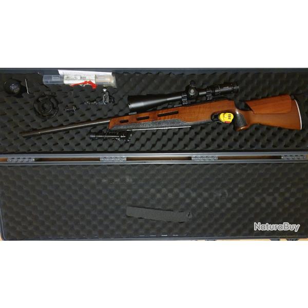 Ensemble Anschutz 1813 Supermatch prt  tirer,  bipied, lunette, dioptre, mallette inclus.