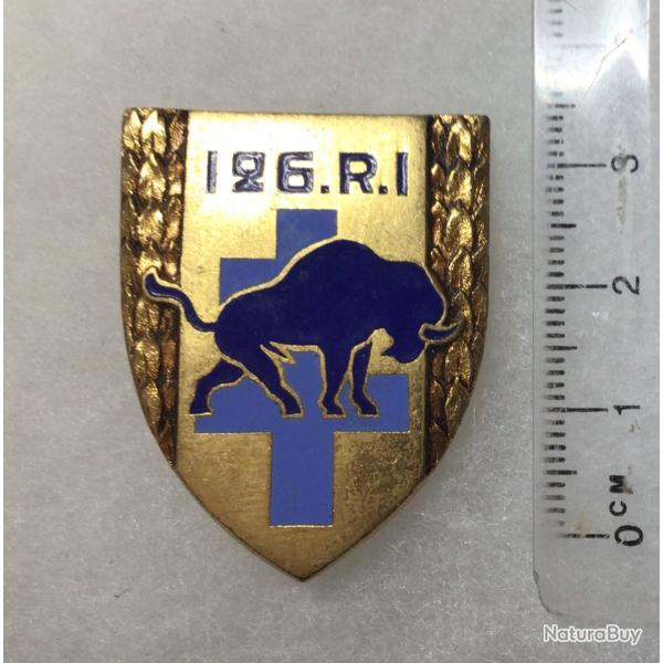 FRANCE INFANTERIE - Insigne126 R.I. Rgiment d?Infanterie bison bleu?Drago 1557