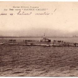 CPA - MARINE DE GUERRE  -  SOUS - MARIN "  MAURICE . CALLOT " N°1587