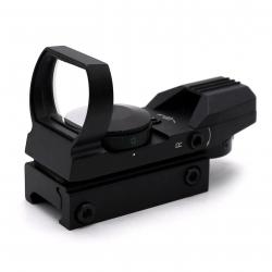 Red Dot Sight Réflexe Vert/Rouge Lunette de Visée Tactique Optique avec 4 Réticules Rail 20mm Noir