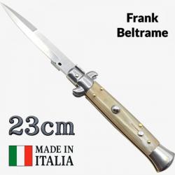Couteau cran d'arrêt corne blonde baïonnette Frank Beltrame