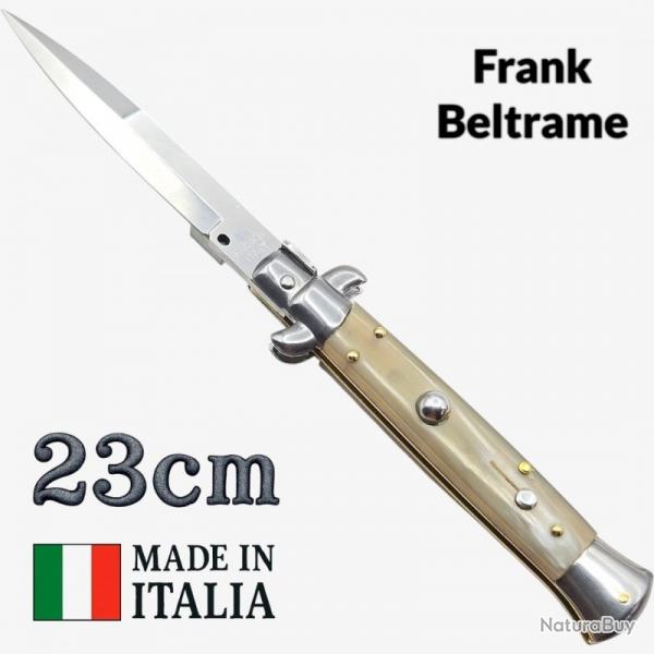 Couteau cran d'arrt corne blonde baonnette Frank Beltrame