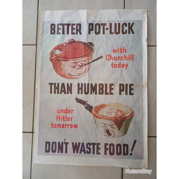 Affiche Originale Propagande Anglaise 39/45