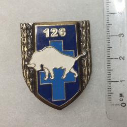 FRANCE INFANTERIE - Insigne 126° R.I. Régiment d Infanterie, bison blanc Ed.Atlas