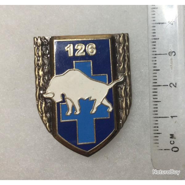 FRANCE INFANTERIE - Insigne126 R.I. Rgiment d Infanterie, bison blanc Ed.Atlas