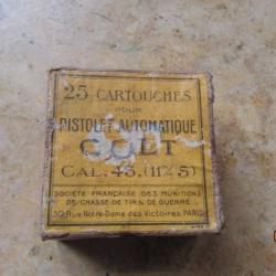 boite munition vide colt 45 11.43 SFM Société Française Munitions colt45 Indochine Indo Algérie