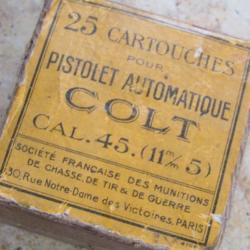 boite pleine colt 45 11.43 neutralisée percées percu SFM Société Française Munitions colt45 Thompson