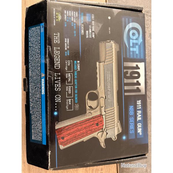 Pistolet CO2  COLT 1911 RAIL GUN NBB SERIES