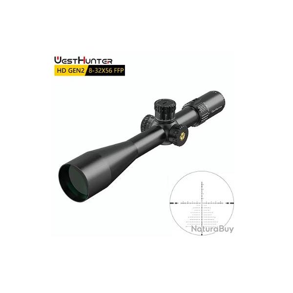 WestHunter HD GEN2 8-32X56 FFP 1/10 MIL - LIVRAISON GRATUITE