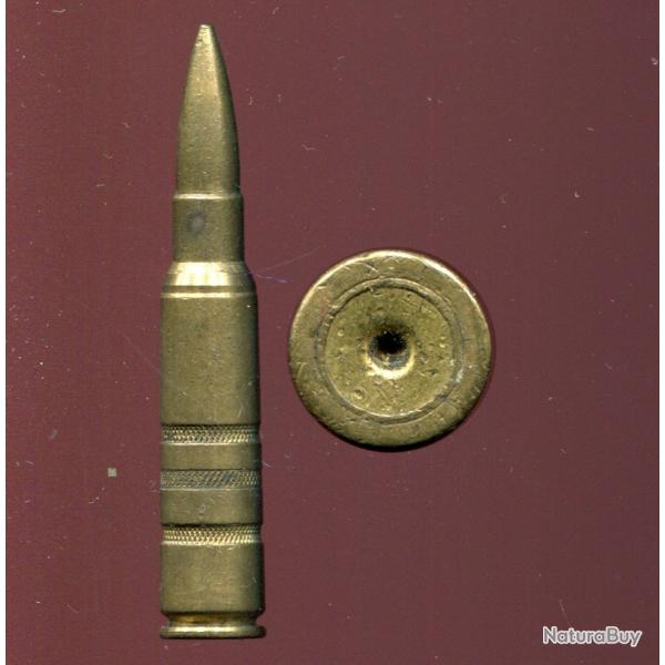 7.5 x 55 Schmidt & Rubin Suisse - inerte de manipulation entirement en laiton - balle pointue