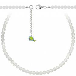 Collier en agate blanche - Perles rondes 6 mm - 50 cm