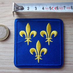 Blason patch écusson royaume de France brodé dos Scratch - région Ile de France