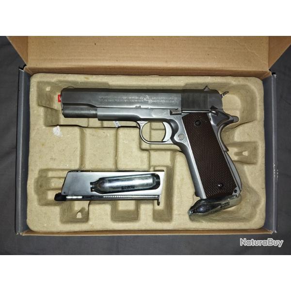 colt m1911 silver co2 blow back neuf