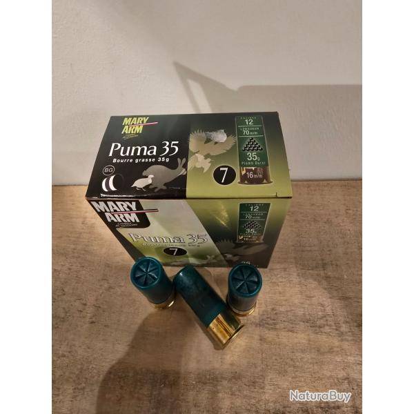 carton de 10 boite de cartouches Mary Arm puma 35 12/70 plomb de 7