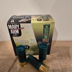 Lot de 5 boites de cartouches Mary Arm puma 35 12/70 plomb de 9 bourre grasse