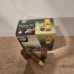 Carton de 10 boites de cartouches Mary Arm puma 36 12/70 plomb de 6 bourre jupe