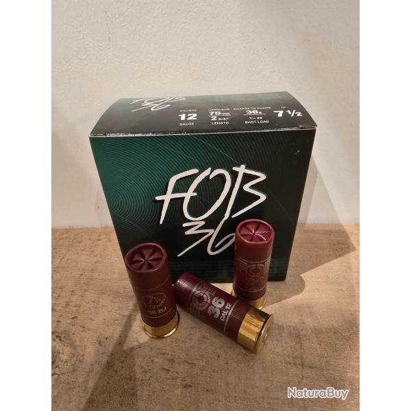 Carton de 10 boites de cartouches Fob 36 12/70 plomb de 7.5 bourre jupe