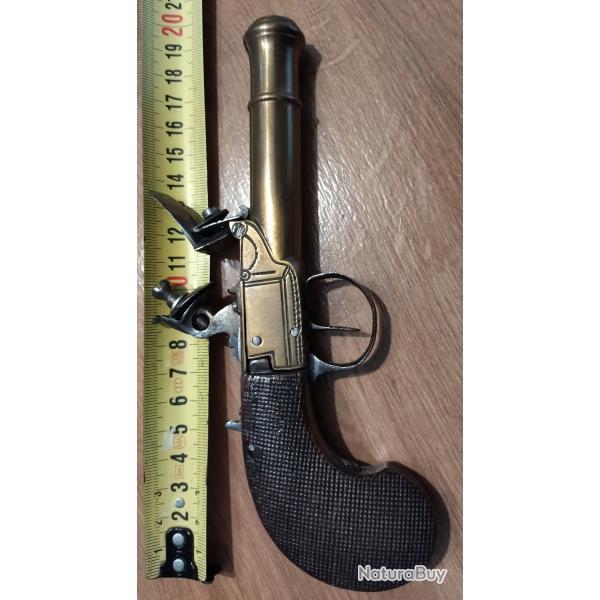 pistolet belge  silex en bronze