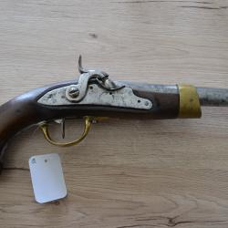 Pistolet d'Officier modèle AN XIII modifié percussion - Très beaux marquages