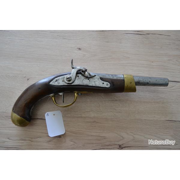 Pistolet d'Officier modle AN XIII modifi percussion - Trs beaux marquages