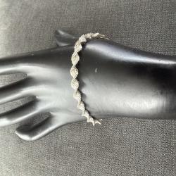 Bracelet argent torsadé