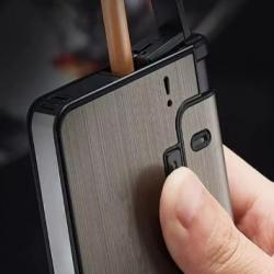 ETUI PORTE CIGARETTE ET PORTE BRIQUET EN ALU