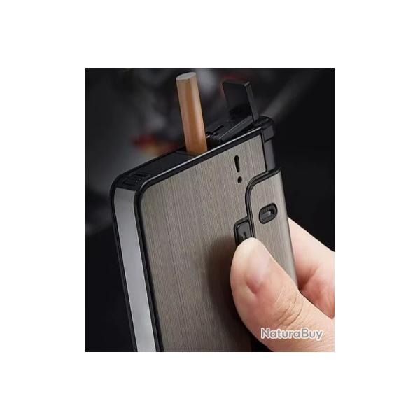 ETUI PORTE CIGARETTE ET PORTE BRIQUET EN ALU