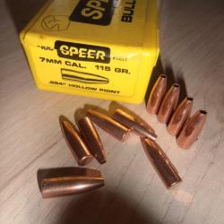 56 ogives SPEER 115 gr HP - 284 - 7.08 , 7x64, 280 rem, 284 w, 7 rem mag.......