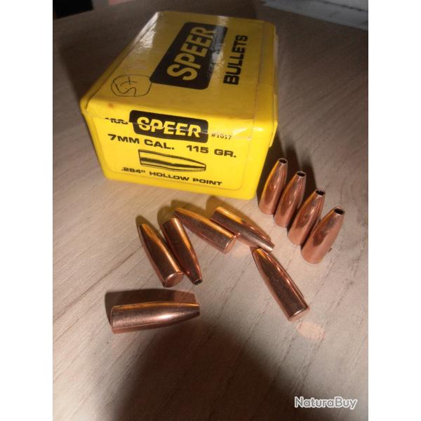 56 ogives SPEER 115 gr HP - 284 - 7.08 , 7x64, 280 rem, 284 w, 7 rem mag.......