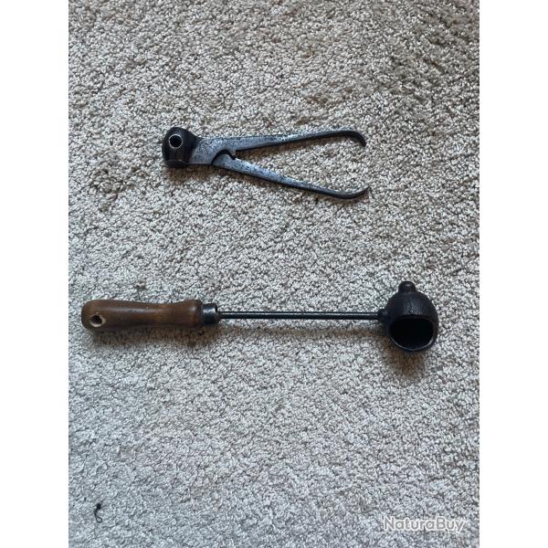 Ancien moule  balle franaise 18 mm + louche