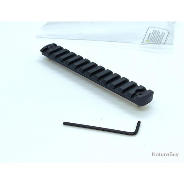 RAIL PICATINNY M LOCK ALUMINIUM 13 SLOTS NOIR NEUF.