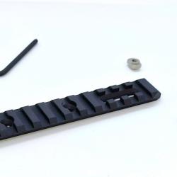 RAIL PICATINNY ALUMINIUM NOIR 11 SLOTS M LOCK OCCASION COMME NEUF