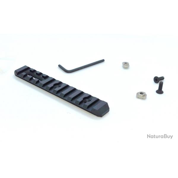 RAIL PICATINNY M LOCK NOIR 11 SLOTS [ EMPLACEMENTS ] OCCASION COMME NEUF.