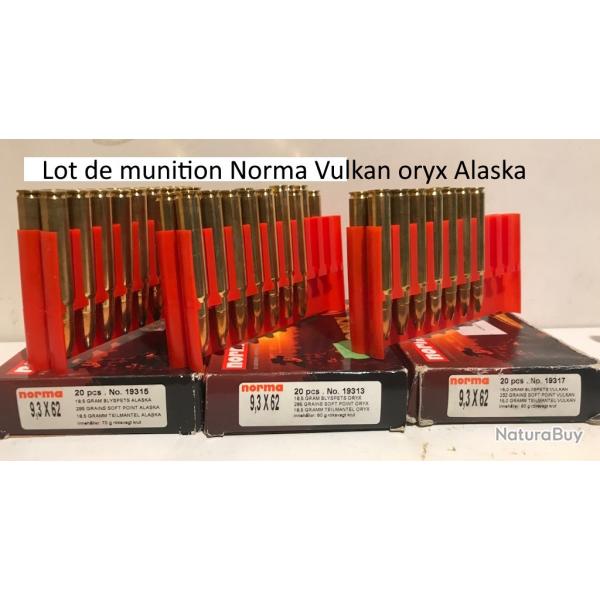 Lot de munition Norma Vulkan oryx Alaska