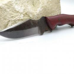 Poignard de chasse Brut de Forge en Acier Carbone avec Etui en Cuir