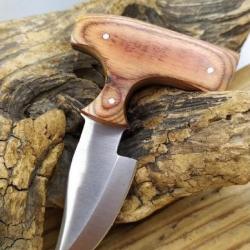 Dague de poussée avec lame en acier inox Manche en Pakkawood Etui en Cuir