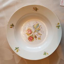 plat de service fleurie ancien