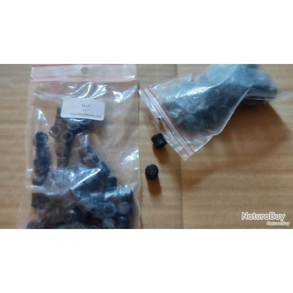 Lot de 100 projectiles caoutchoucs neufs H&C pour revolver poudre noire