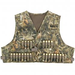 Gilet de Chasse Camouflage Upland Léger Poches à Cartouches 12GA Idéal Plein Air Pêche et Prairie