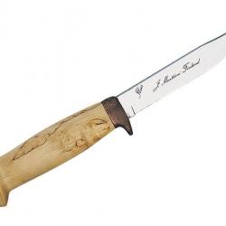 Poignard de chasse Marttiini lame 11cm manche bouleau garde gravee + etui