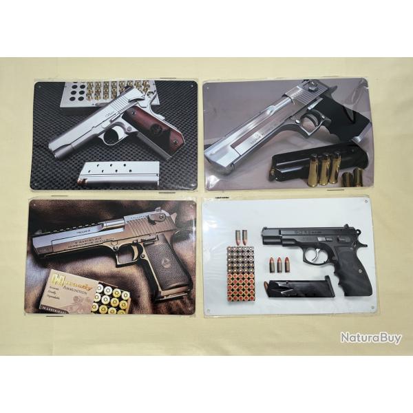 4 Plaques métalliques pistolets -DESERT EAGLE - CZ ...
