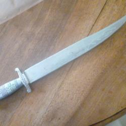 Dague , couteau du Bénin 1 , manche et fourreau en aluminium , lame en acier