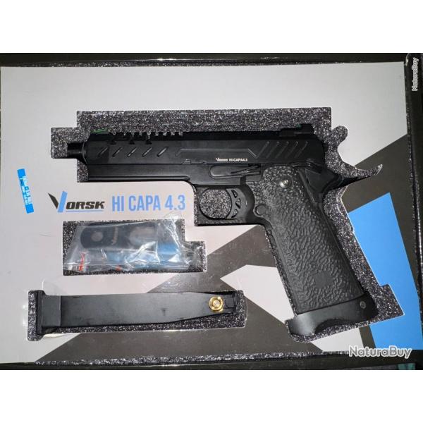 Vorsk Hi-Capa 4.3 PA GBB noir (Haut de gamme) airsoft TBE (Fabriqu par nuprol)