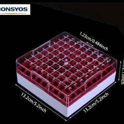 Boîte rangement/Organisateur pour Tubes Poudre noire. Grande capacité 81 emplacements.