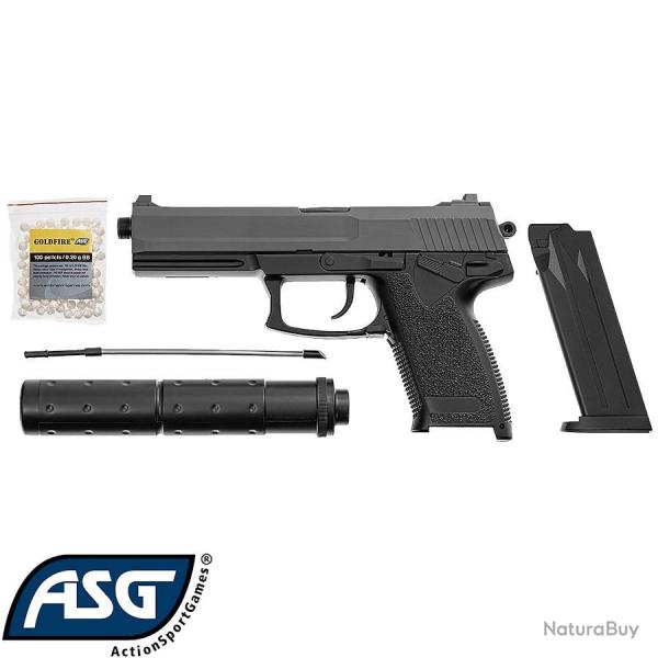 Pistolet airsoft MK23 Socom ASG - Réplique à ressort avec silencieux