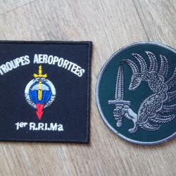 lot 2 écussons 1er régiment de parachutistes d'infanterie de marine