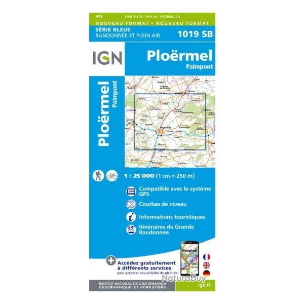 CARTE IGN 1019SB PLORMEL PAIMPONT